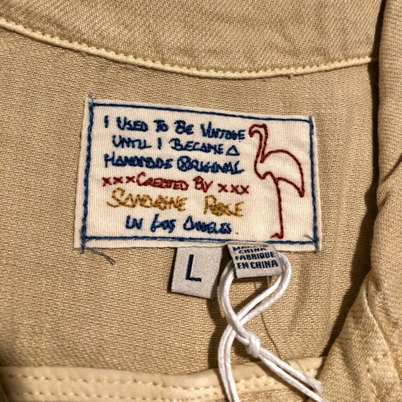 Free People X Sandrine Rose Oversized Empire Jean Jacket In Cream. NWT! Sz M & L - Picture 14 of 16